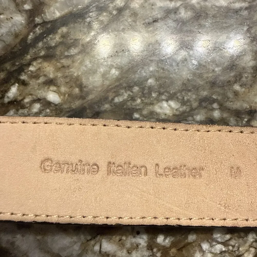 Women’s black, Rochester croc-embossed leather belt Rope Detail Buckle Size M